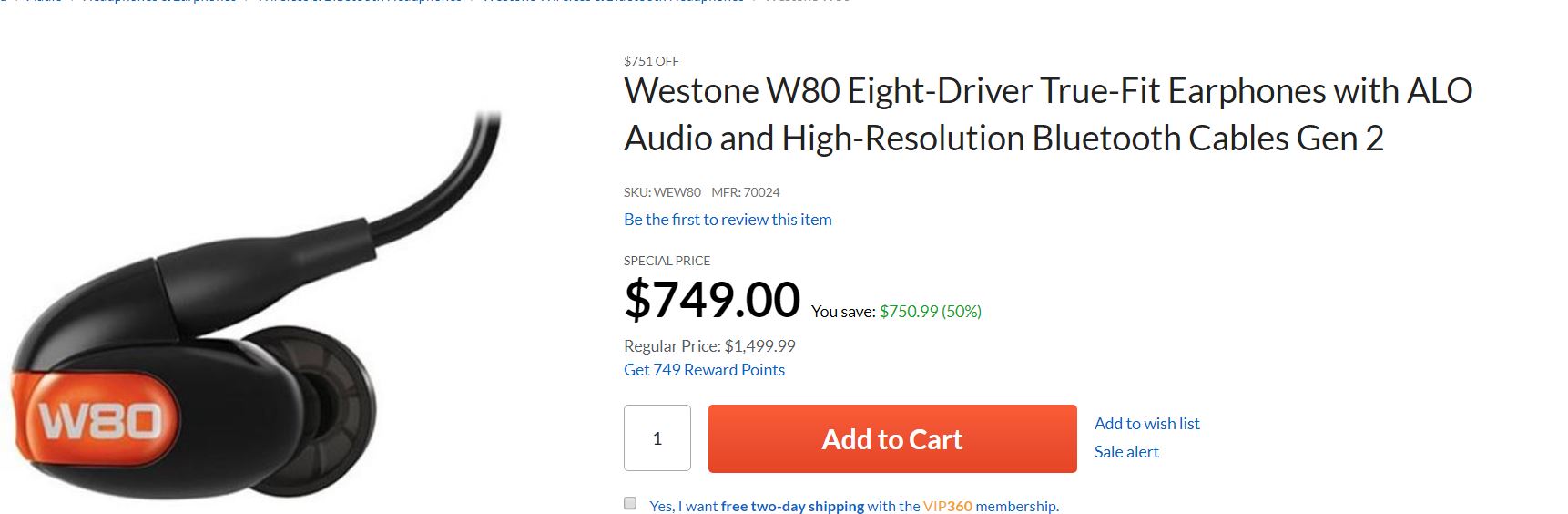 Westone W80 Gen 2 大減價- 耳界大開- 影音領域- 電腦領域HKEPC
